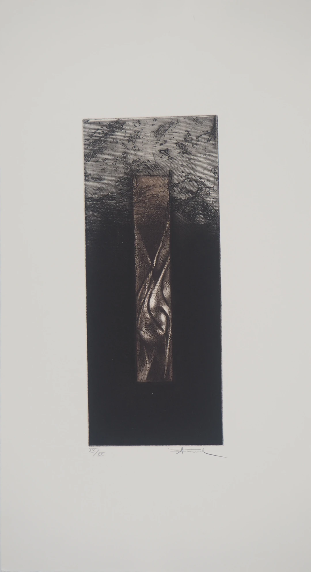 Michel Roncerel - Verticale III : Le crépuscule - Gravure originale signée