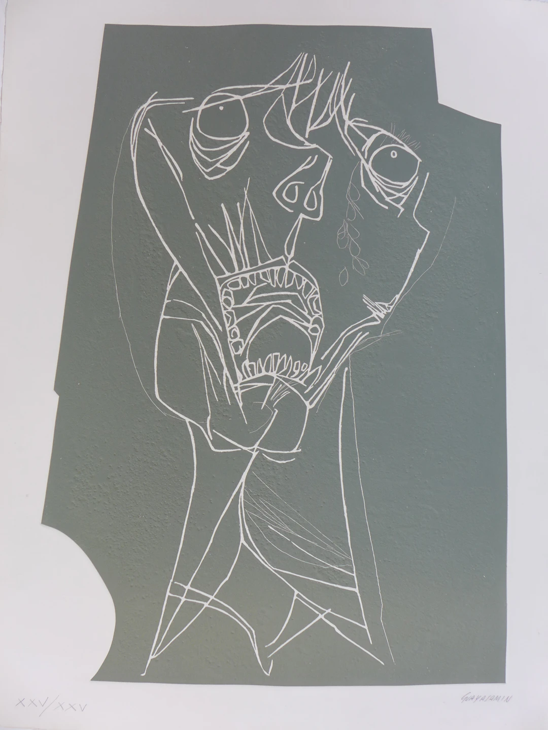 Oswaldo GUAYASAMIN - El grito, 1973, Gravure signée