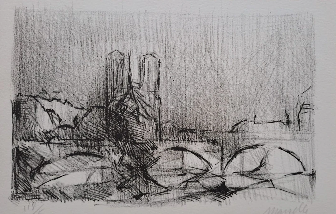 Jean Marzelle - Notre Dame de Paris, 1963 - Lithographie signée et