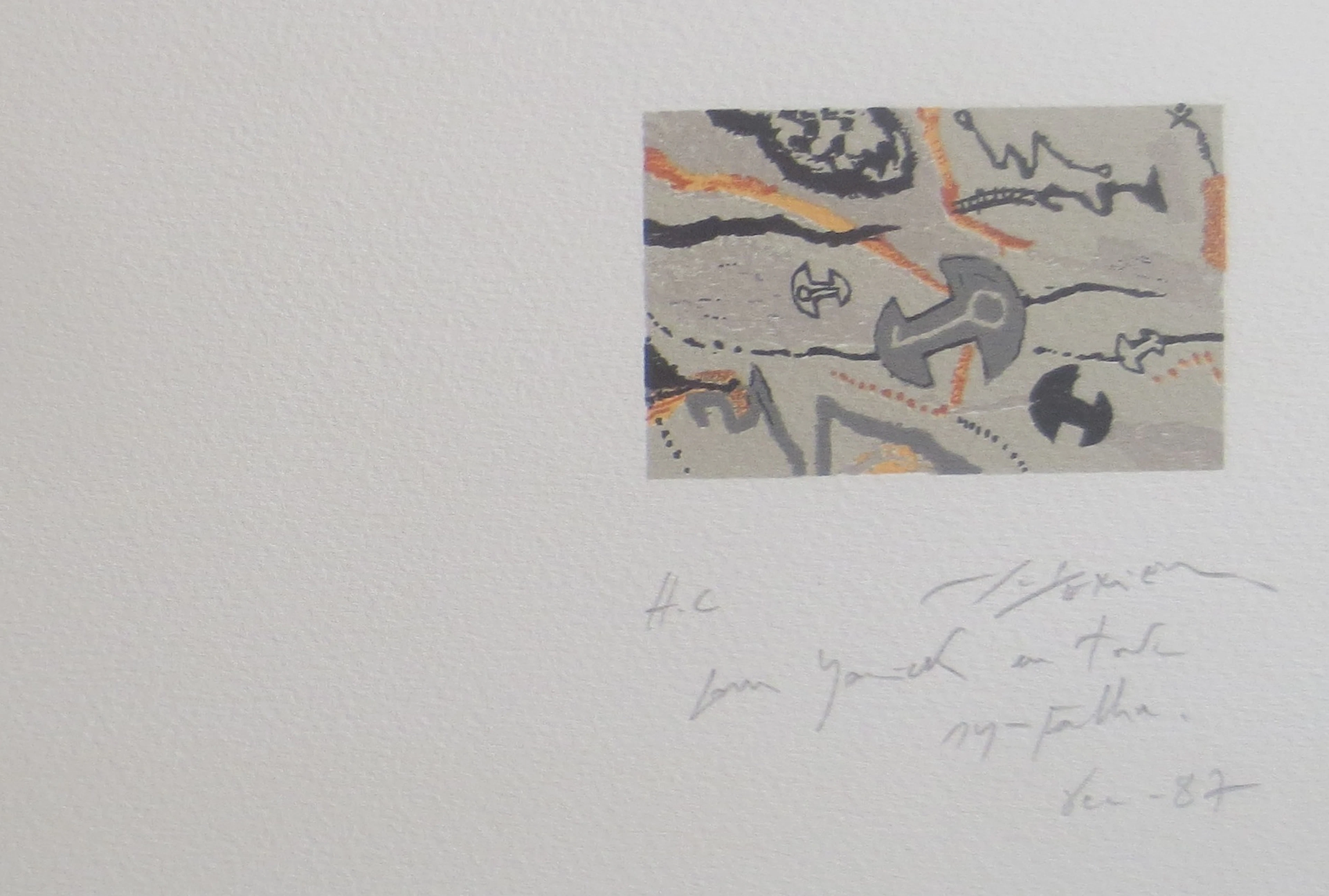 Richard TEXIER - Carte téléphonique, 1987 - Lithographie signée au crayon