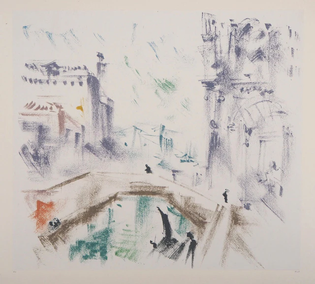 André MASSON : Un matin à Venise - Lithographie originale signée