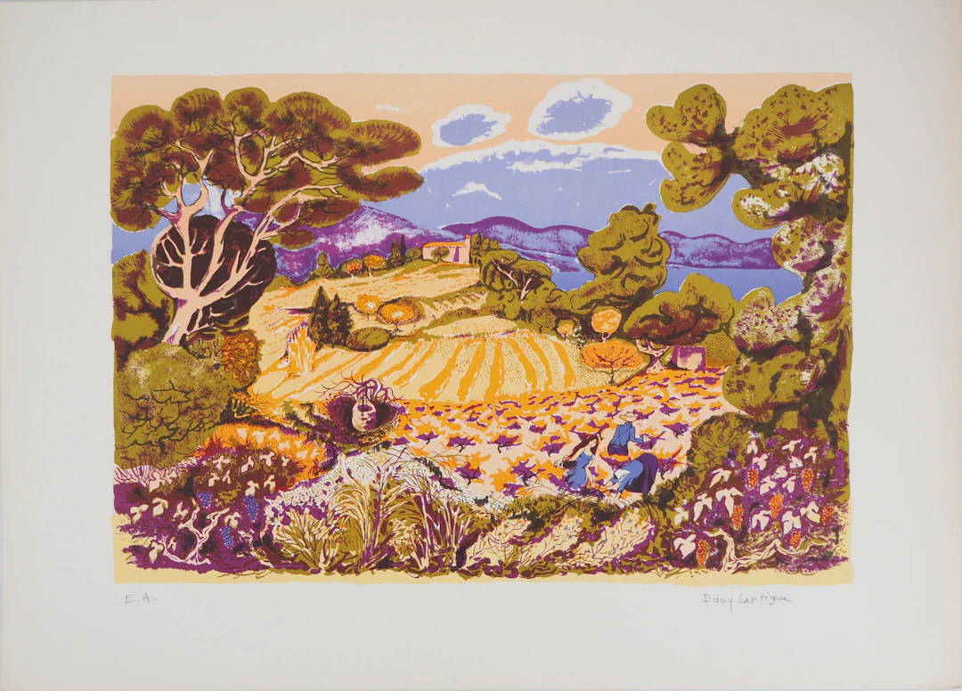Dany LARTIGUE - Provence : l’agriculture traditionnelle - Lithographie