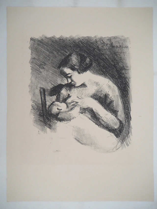 Maurice ASSELIN : Maternité - Lithographie originale Signée