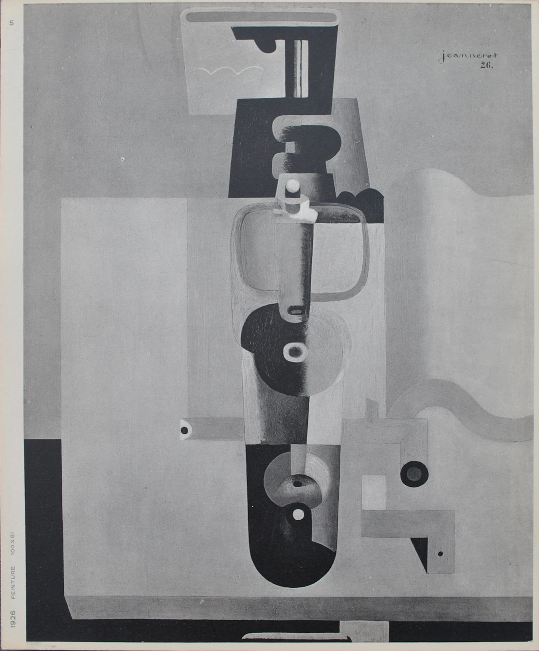 LE CORBUSIER : Nature morte Bouteille et livre , héliogravure signée, 1938