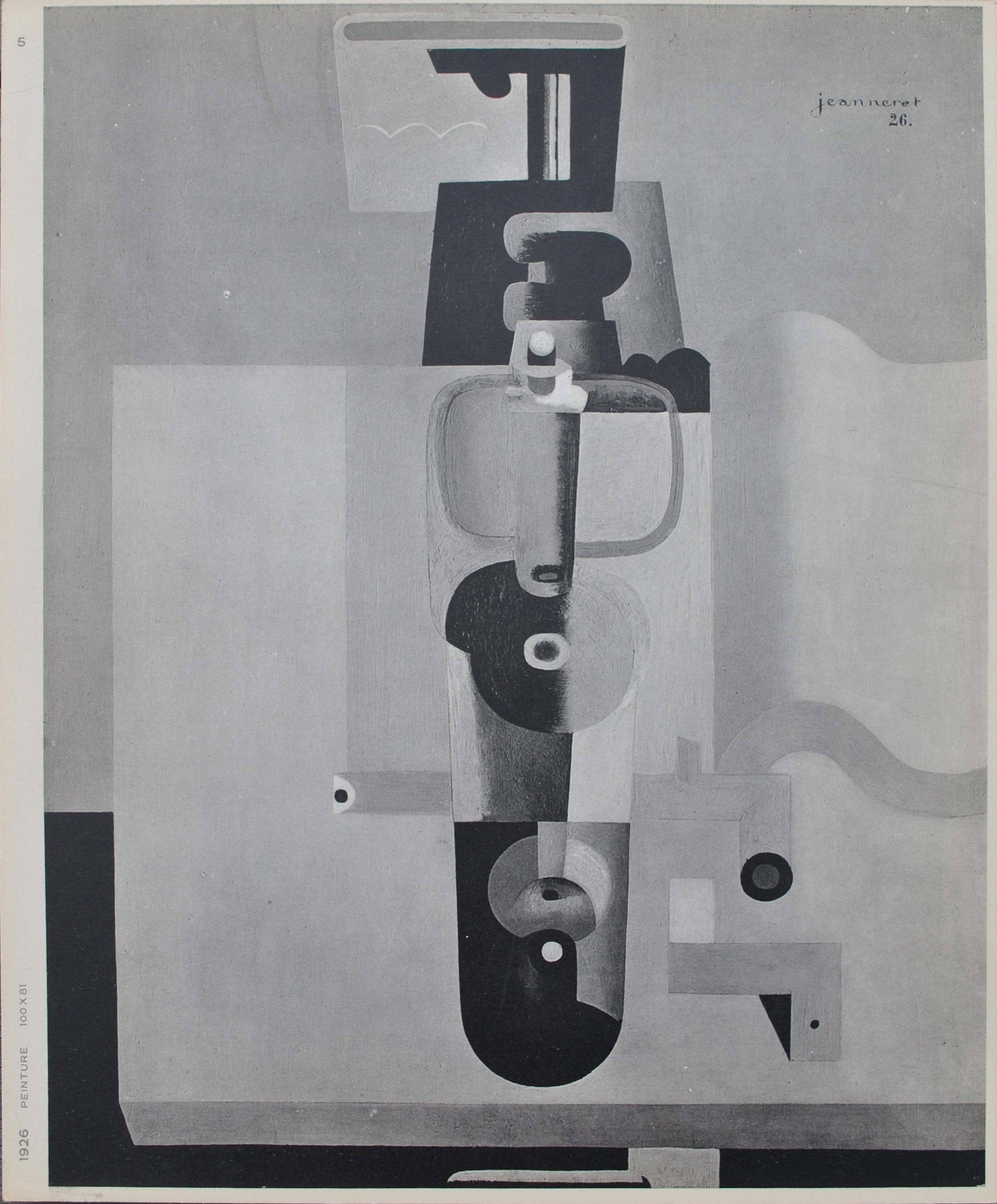 LE CORBUSIER : Nature morte Bouteille et livre , héliogravure signée, 1938