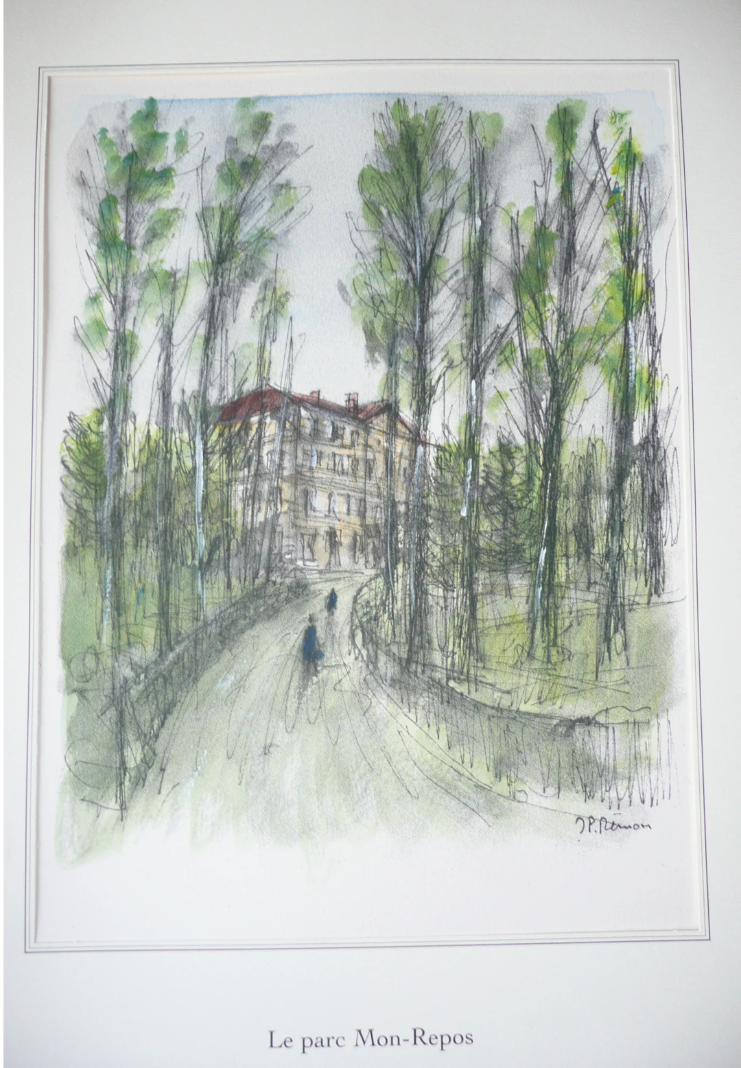 Jean Pierre REMON - Le parc Mon-Repos, 2008 - Aquarelle originale signée