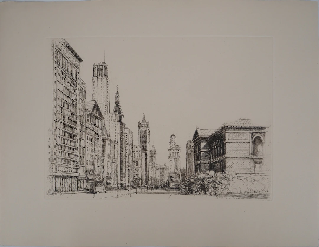 Donald Shaw MacLaughlan - Chicago : Michigan Avenue n°1, c. 1931 -
