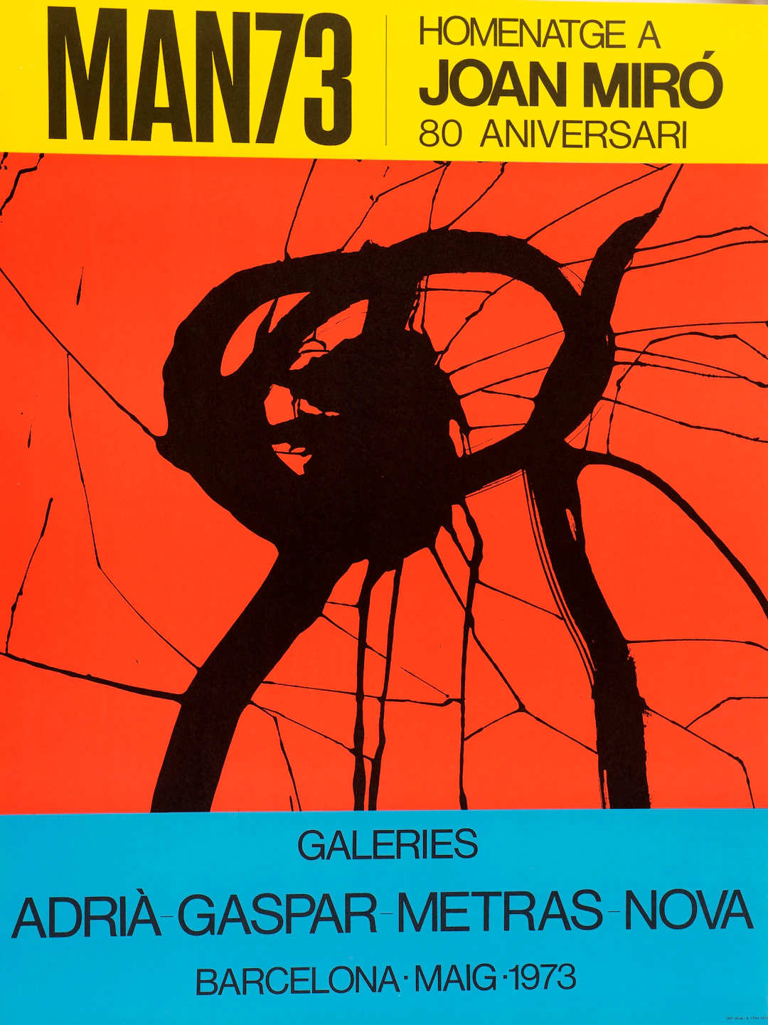 Joan MIRÓ - Man73, 1973, Affiche tirée en lithographie sur papier