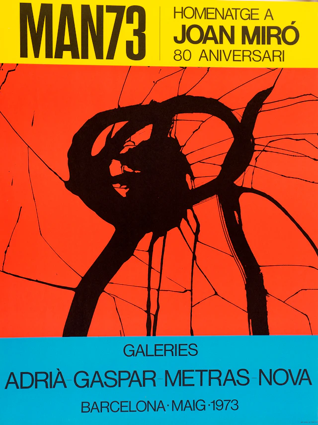 Joan MIRÓ - Man73, 1973, Affiche tirée en lithographie sur papier