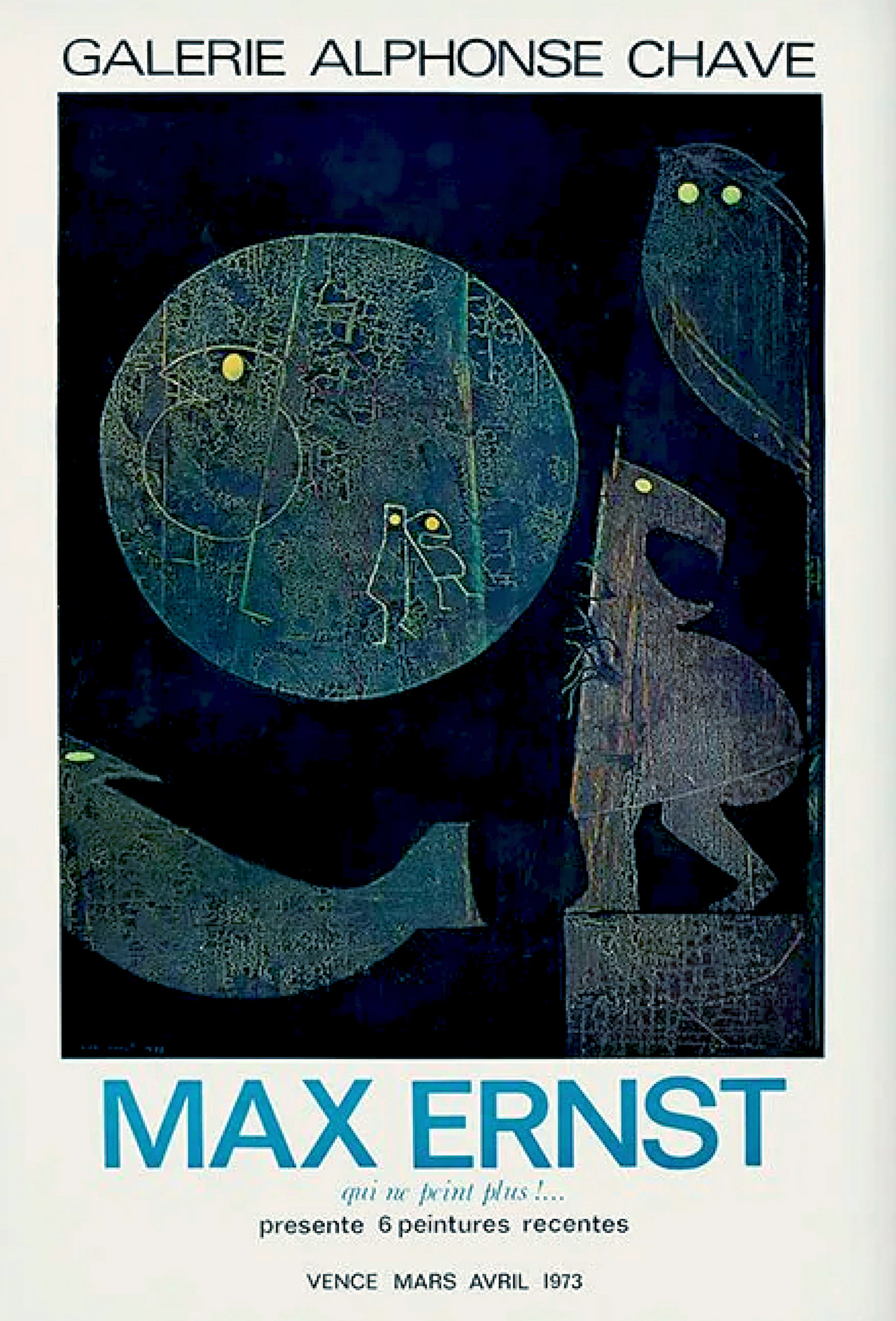 Max Ernst, Les animaux de la nuit, affiche 1973