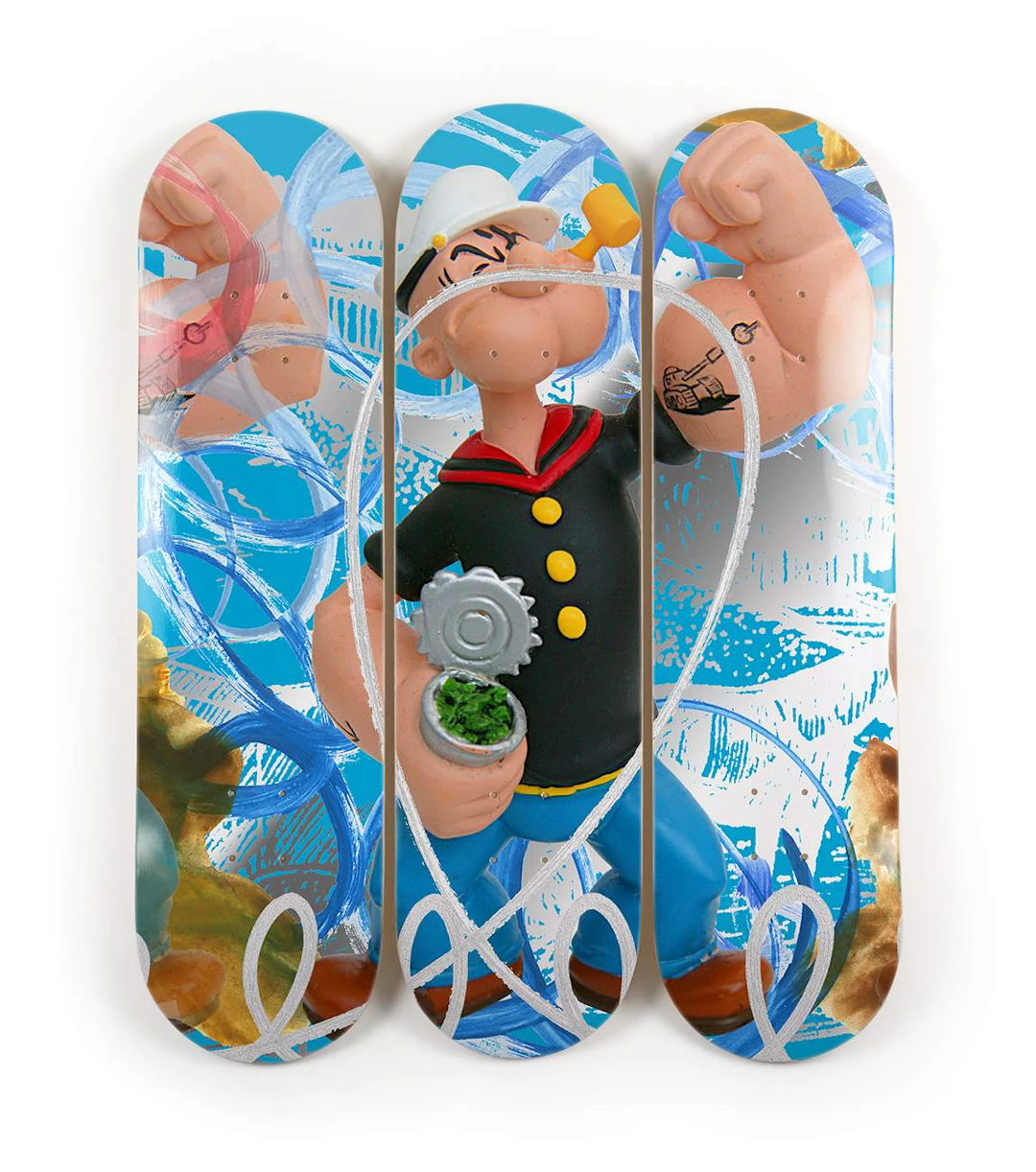 Jeff Koons - Popeye, 2022, impression sur skateboard