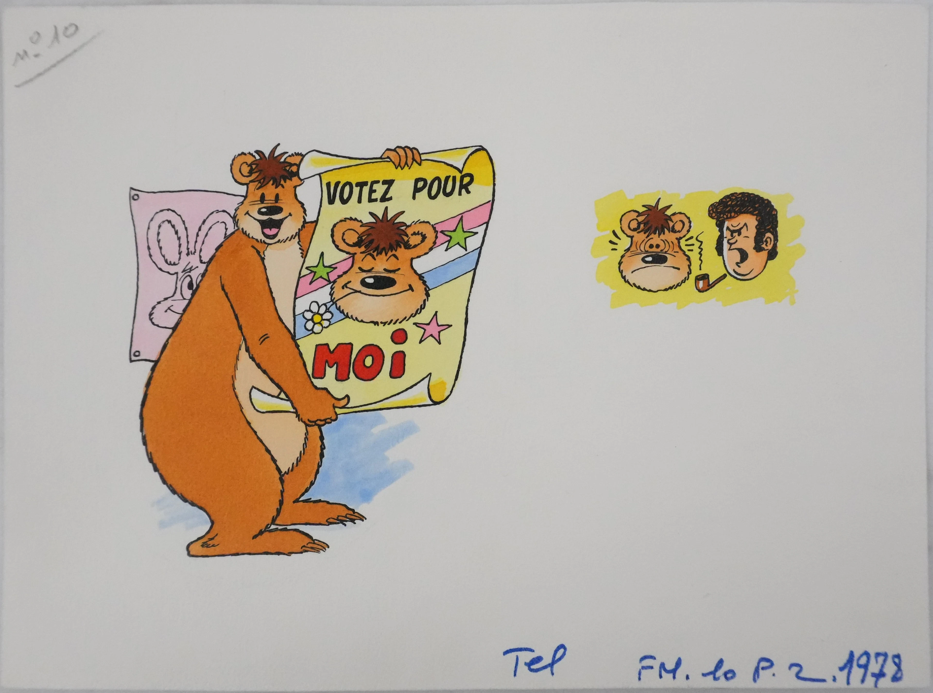 Roger BUSSEMEY : Votez pour Nestor, Aquarelle originale