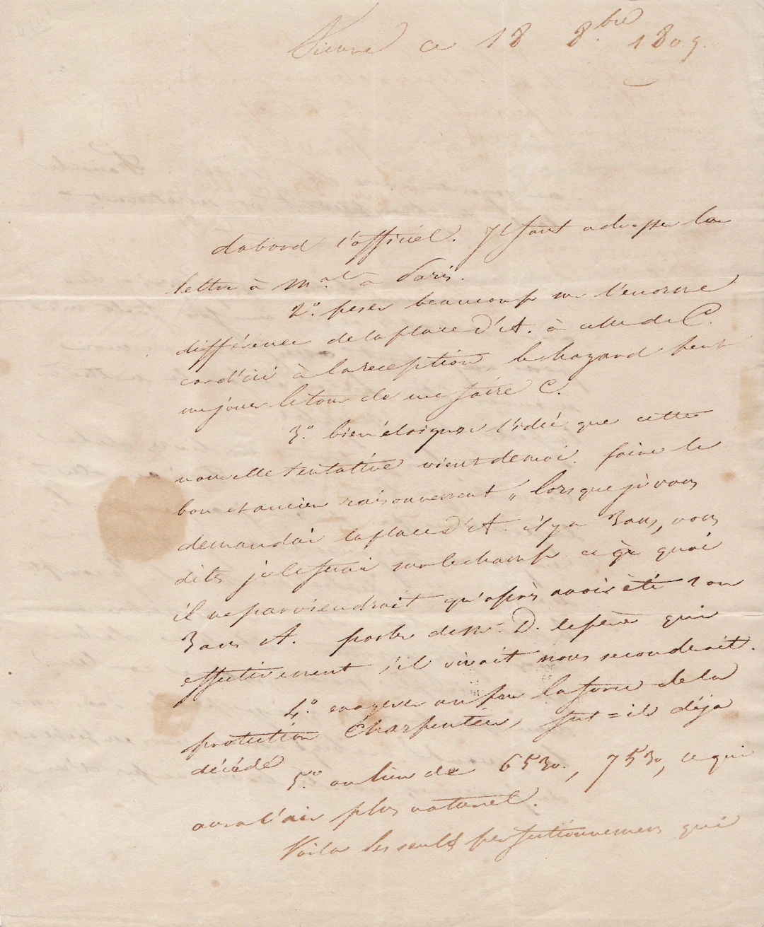 STENDHAL - Lettre autographe signée à sa sœur Pauline
