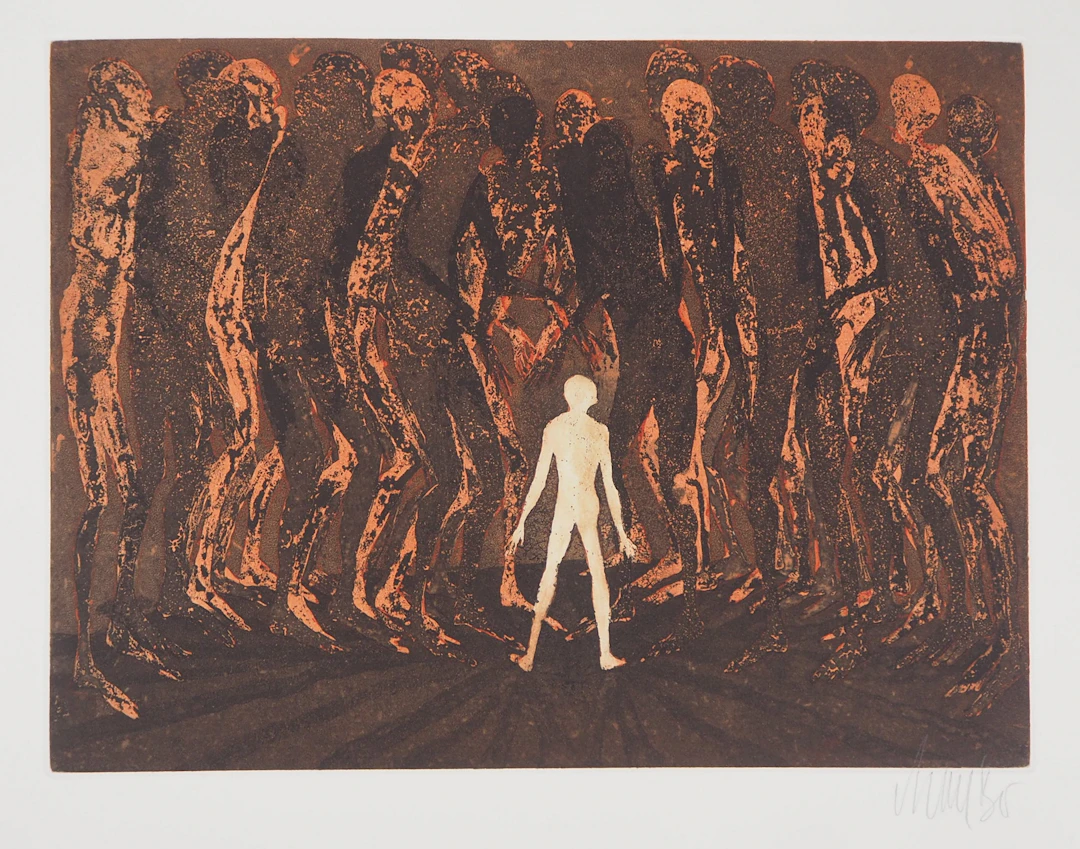 Lars BO : Echec et mat, 1975 - Gravure originale signée au crayon