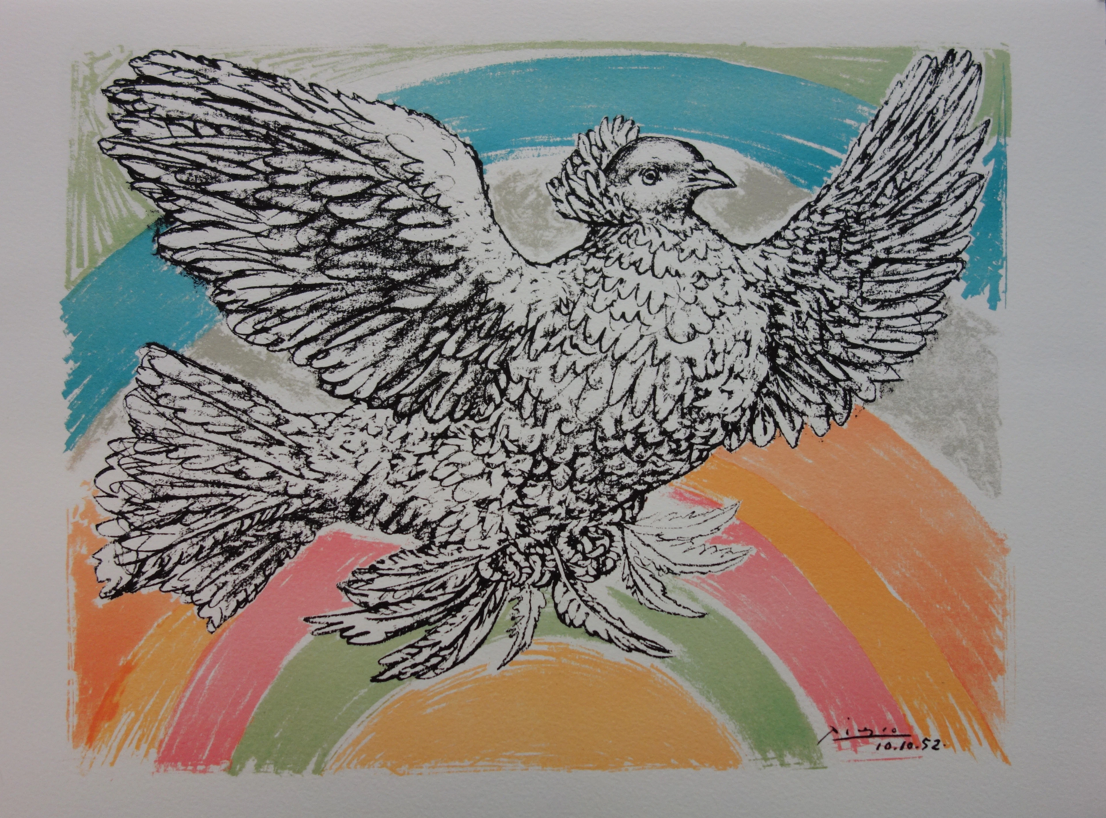 Pablo PICASSO : Colombe à l’arc en ciel - Lithographie signée
