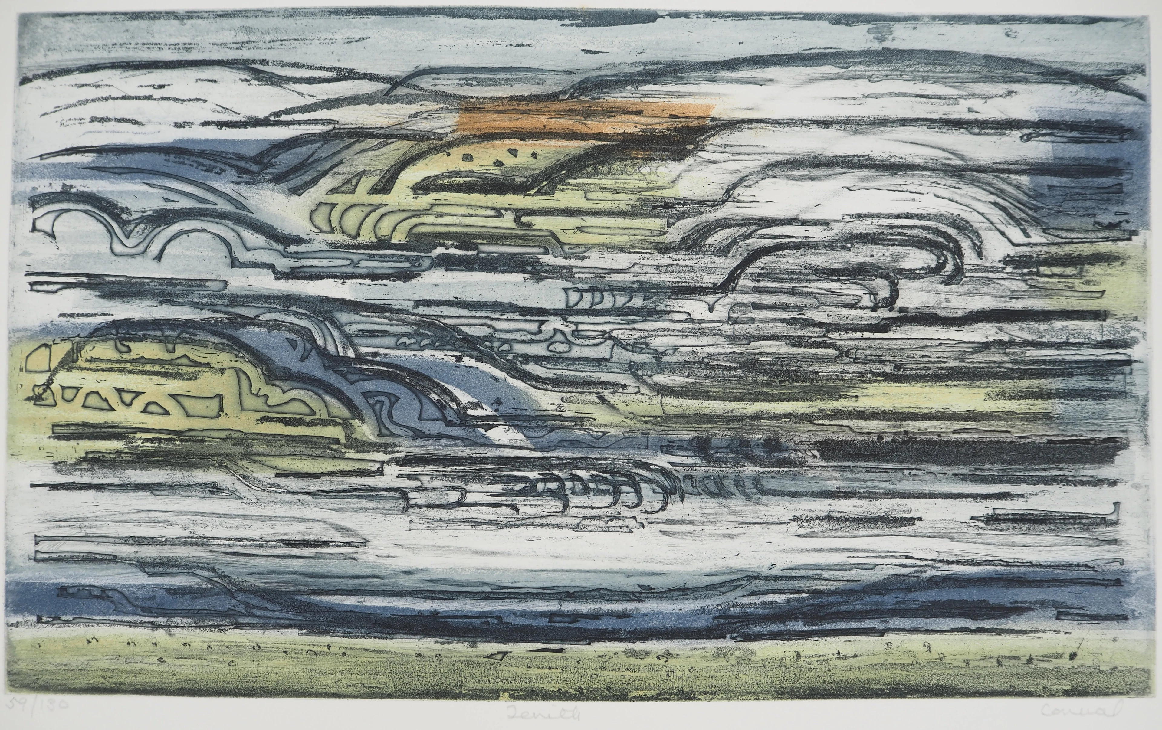 Betty CONNAL, Zenith, 1975 - Gravure sur cuivre originale à l'aquatinte signée