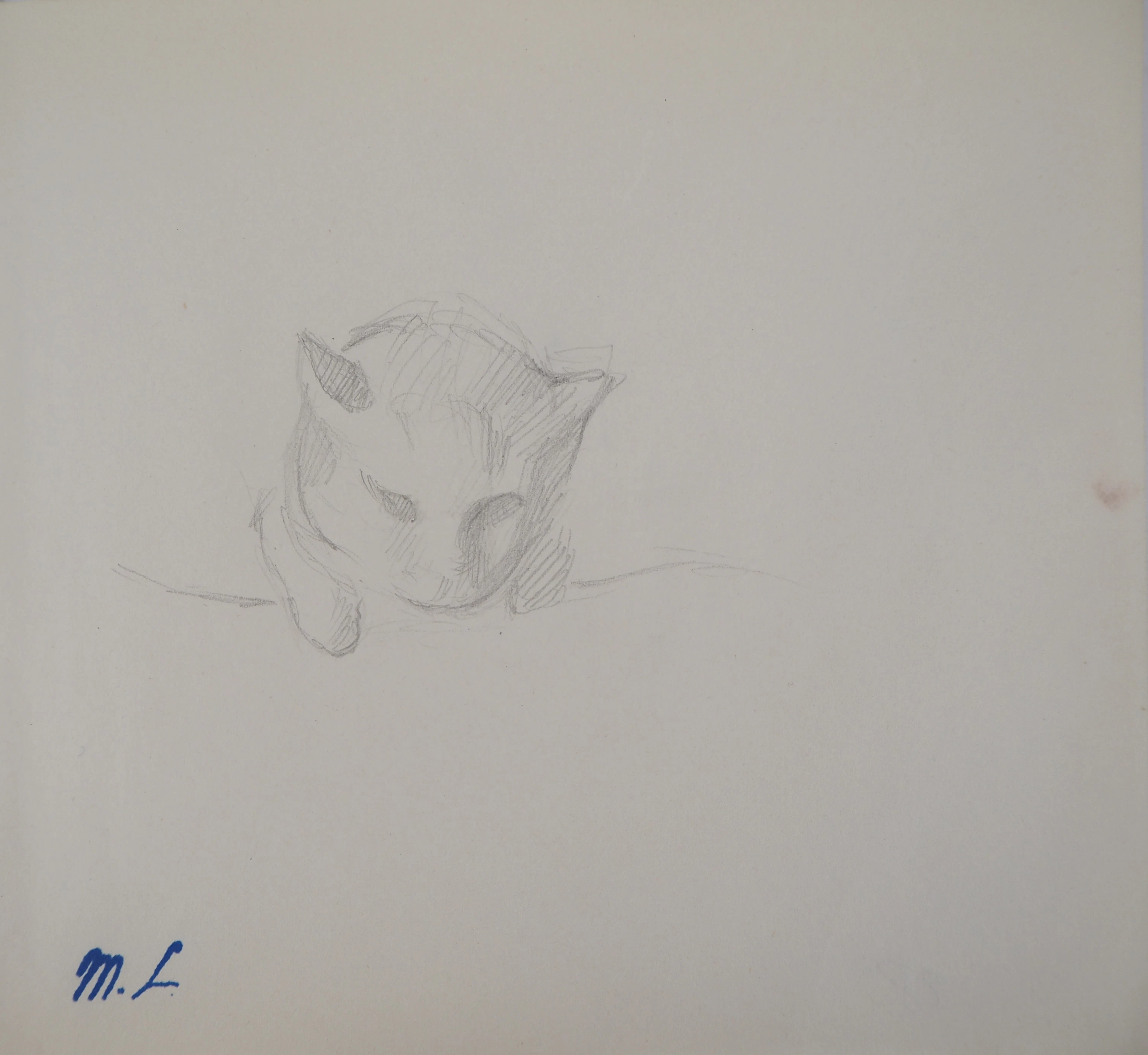 Marie LAURENCIN : Chaton, Dessin original signé