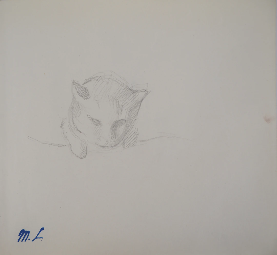 Marie LAURENCIN : Chaton, Dessin original signé