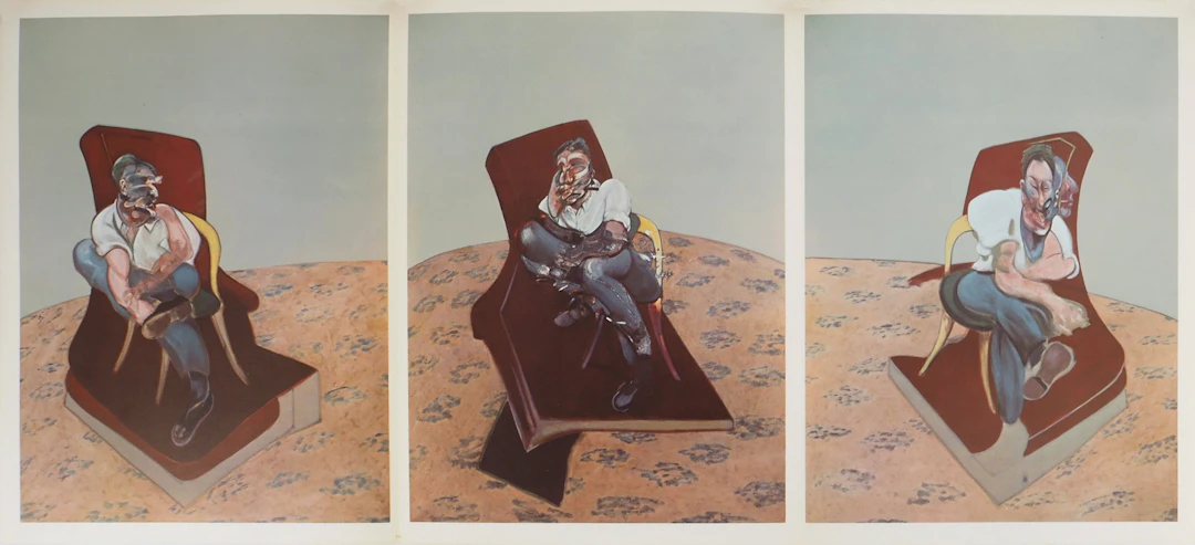 Francis Bacon : Three Studies for Portrait of Lucian Freud, 1966 - Lithographie