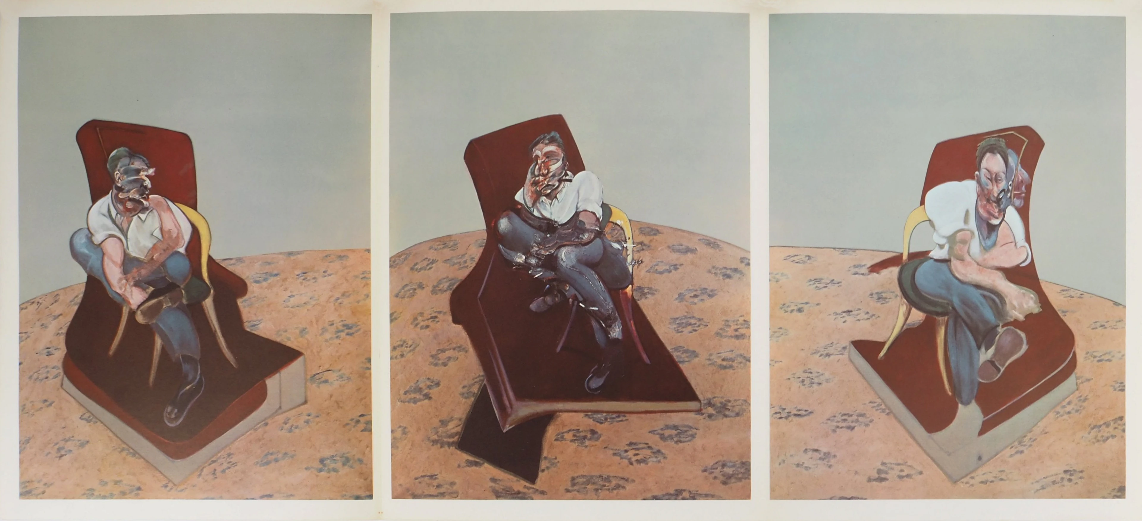 Francis Bacon : Three Studies for Portrait of Lucian Freud, 1966 - Lithographie