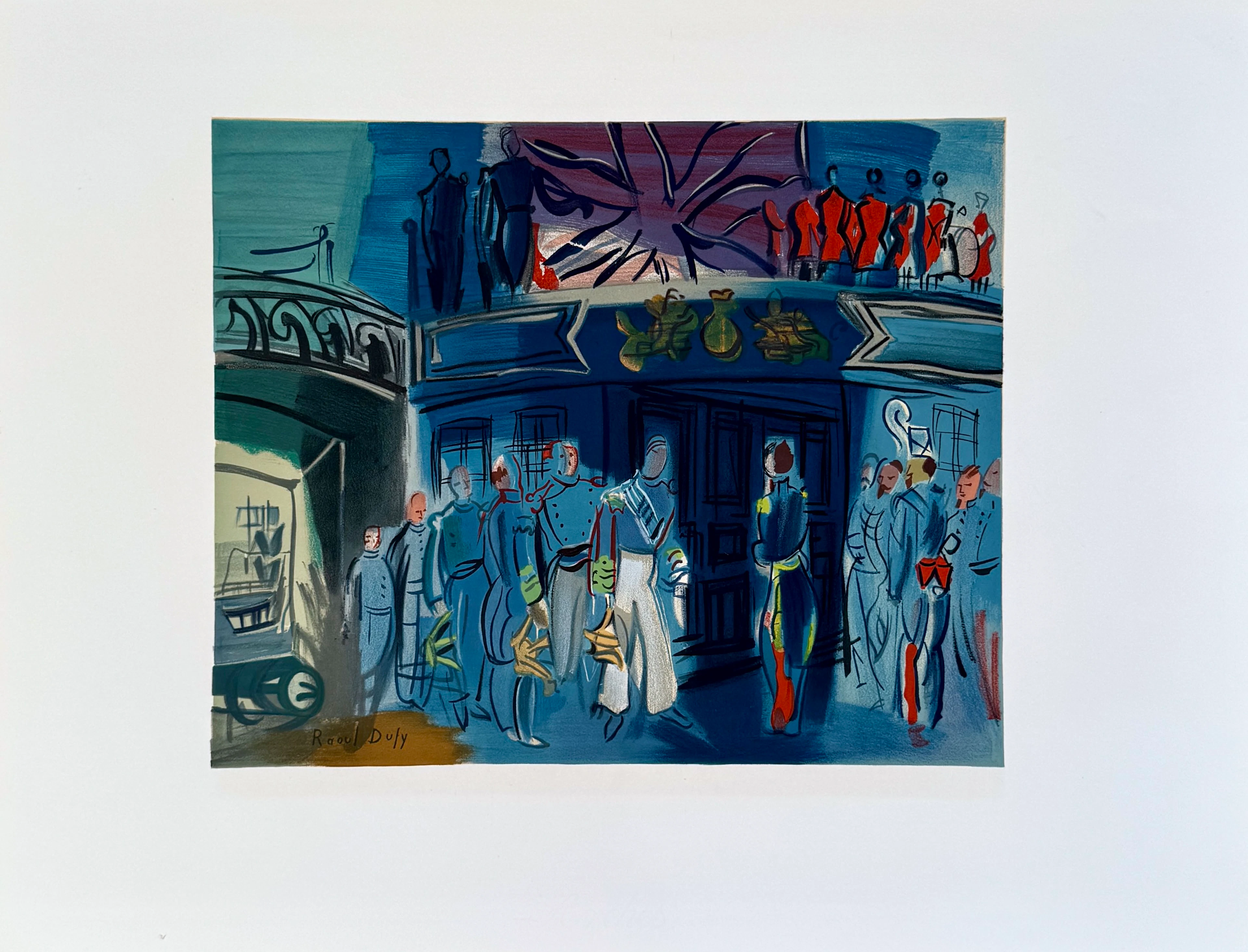 Raoul Dufy - Les officiers, 1969 - Lithographie signée planche