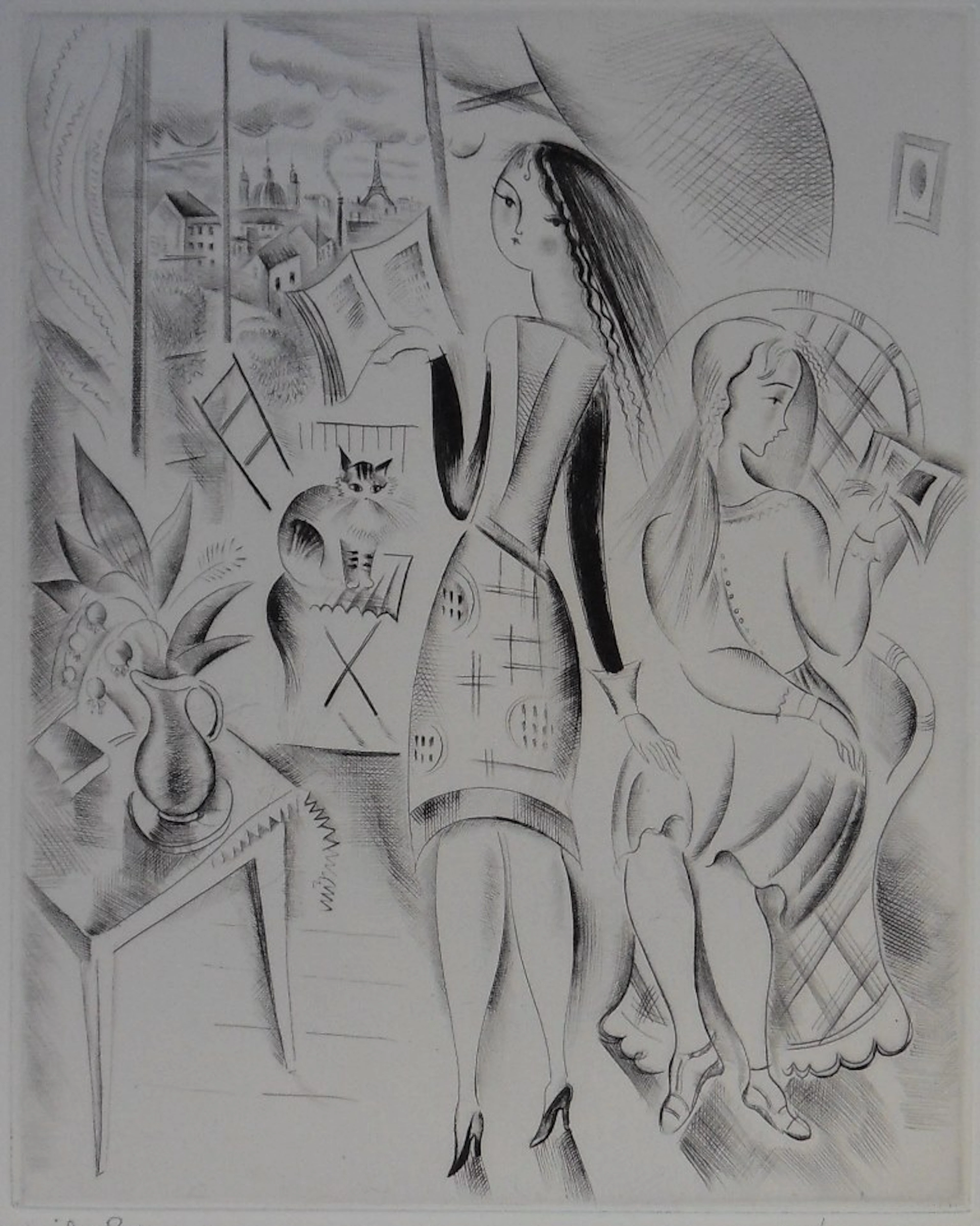 Mily POSSOZ : Les lectrices - Gravure originale signée