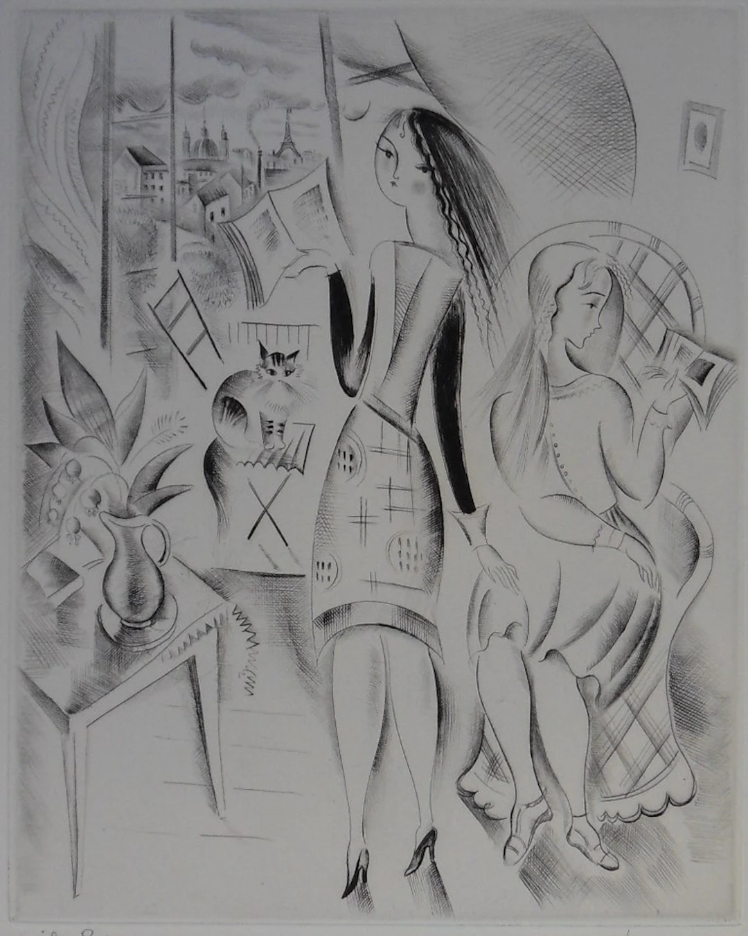 Mily POSSOZ : Les lectrices - Gravure originale signée