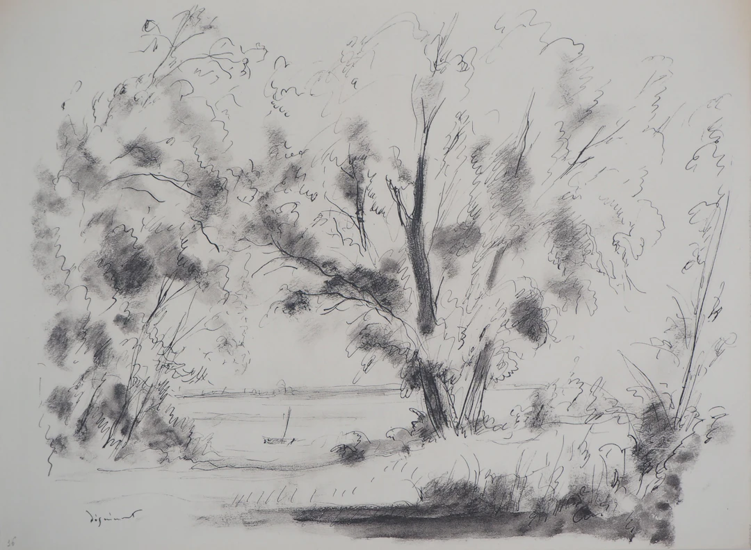 André DIGNIMONT - Baie de Somme à Saint-Valery, 1946 - Lithographie