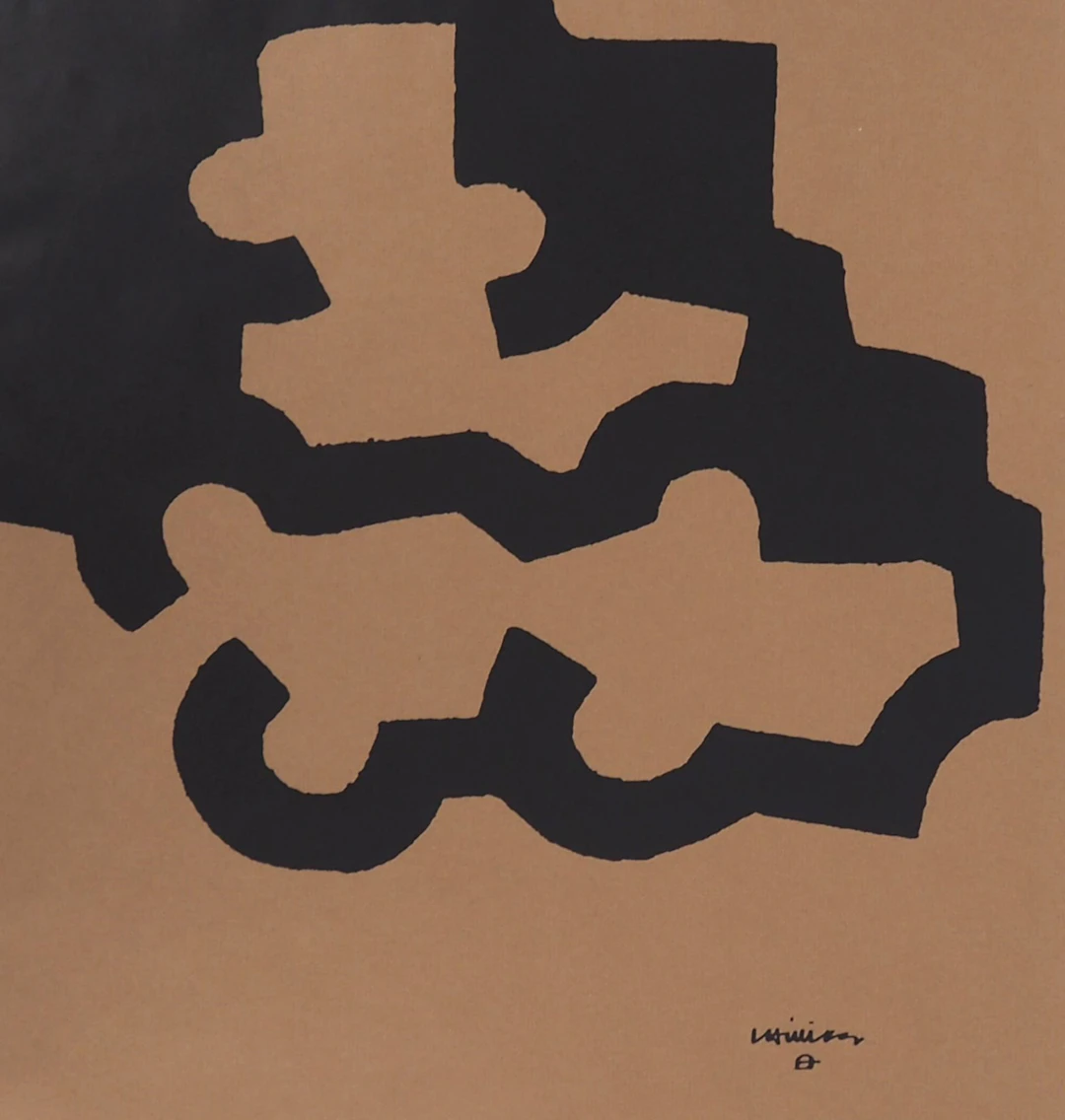Eduardo CHILLIDA (d’après) - Abstraction noire - Lithographie offset signée