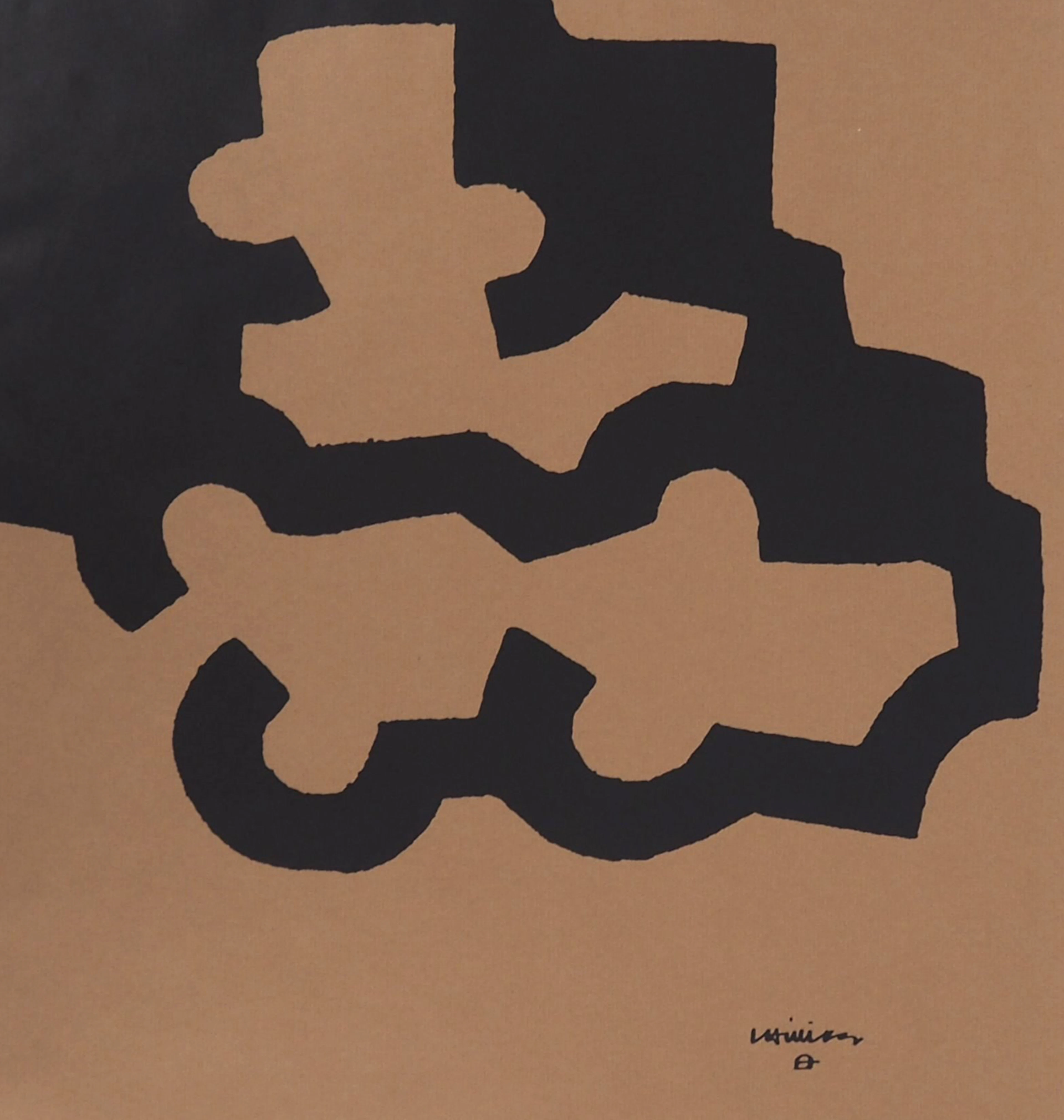 Eduardo CHILLIDA (d’après) - Abstraction noire - Lithographie offset signée