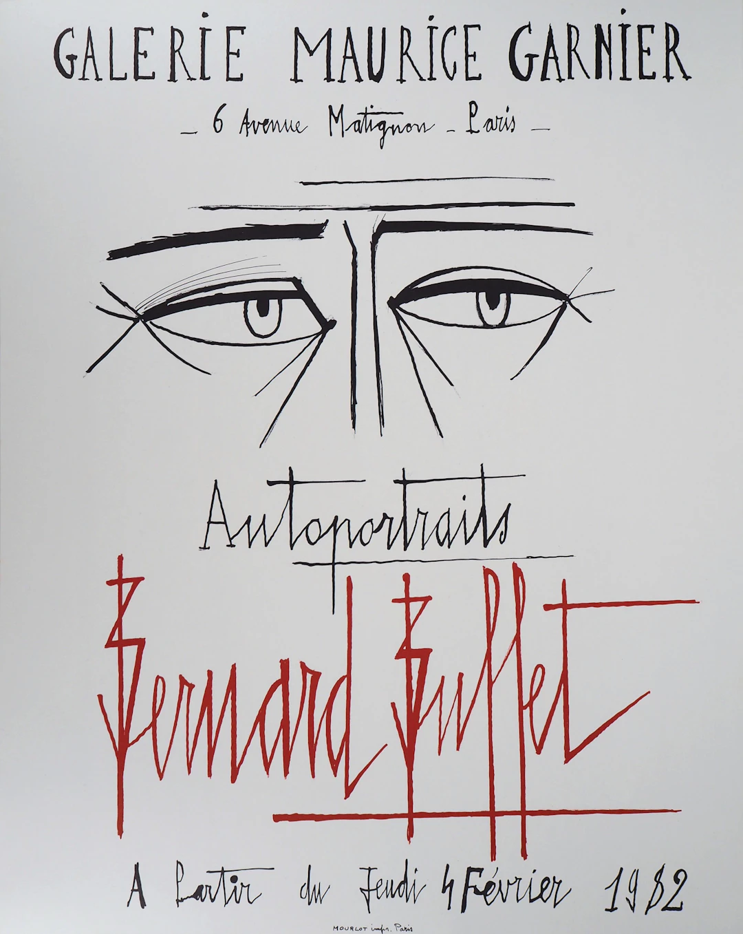 Bernard BUFFET - Autoportraits, 1982 - Lithographe originale