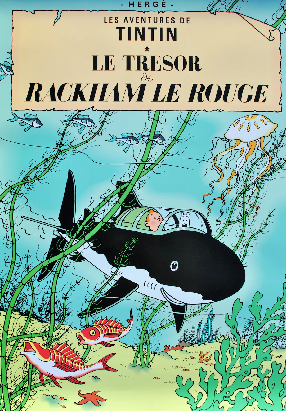 HERGE : Le trésor de Rackham le Rouge, AFFICHE Originale, édition