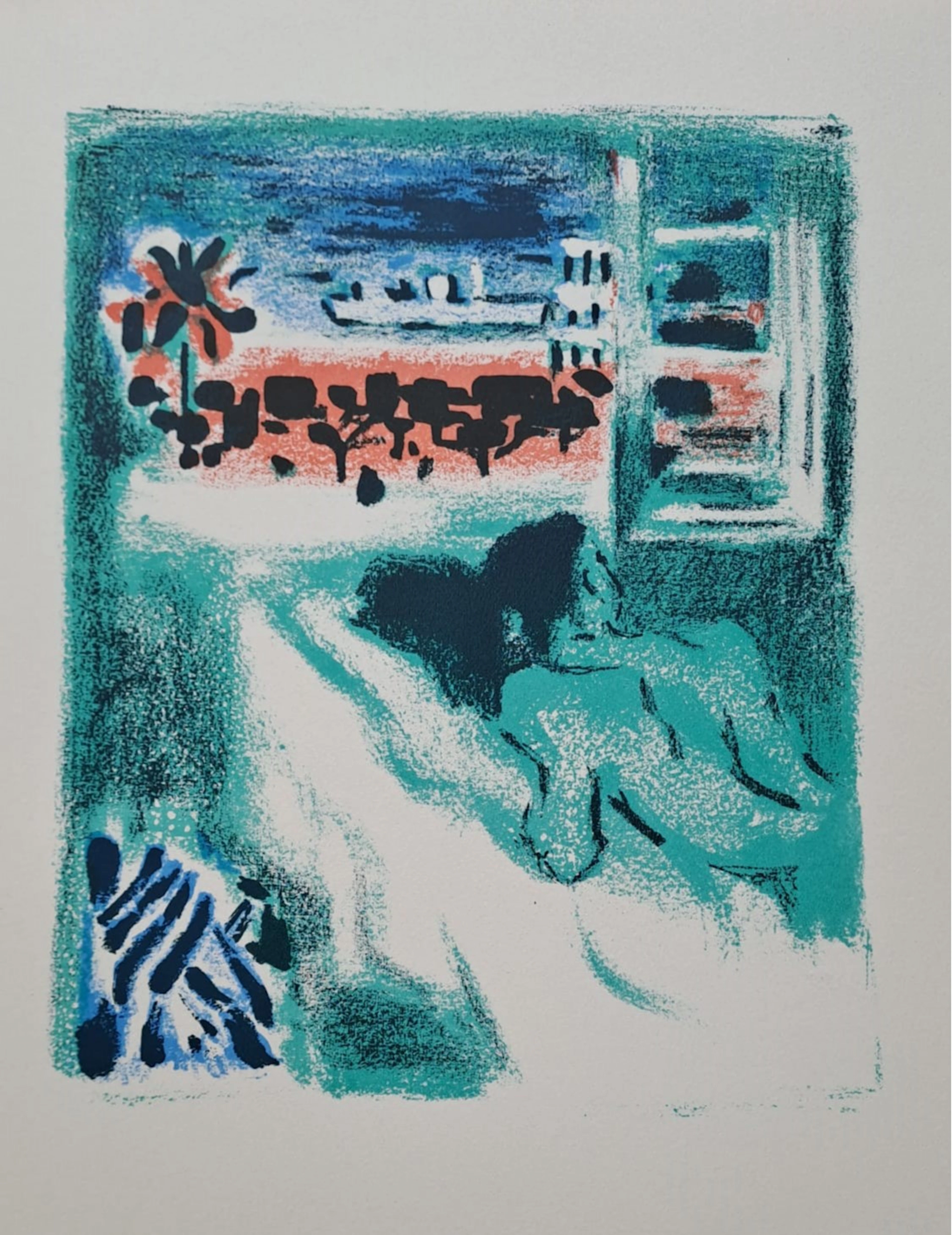 Alexandre Garbell - La sieste - Lithographie originale