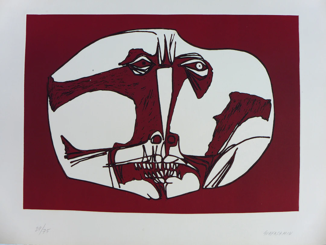 Oswaldo GUAYASAMIN - Mascara, 1973, Gravure signée et numérotée au crayon