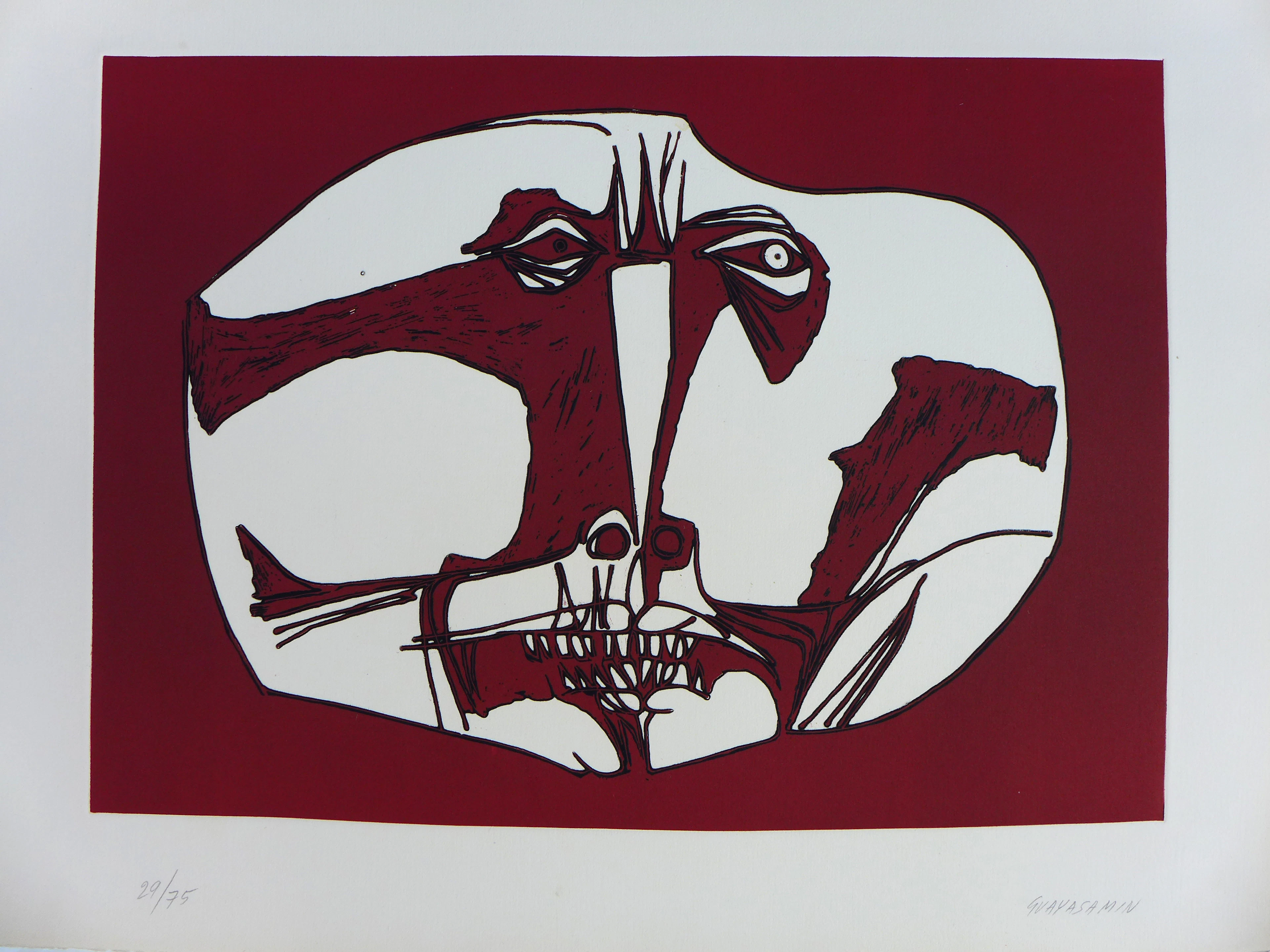 Oswaldo GUAYASAMIN - Mascara, 1973, Gravure signée et numérotée au crayon