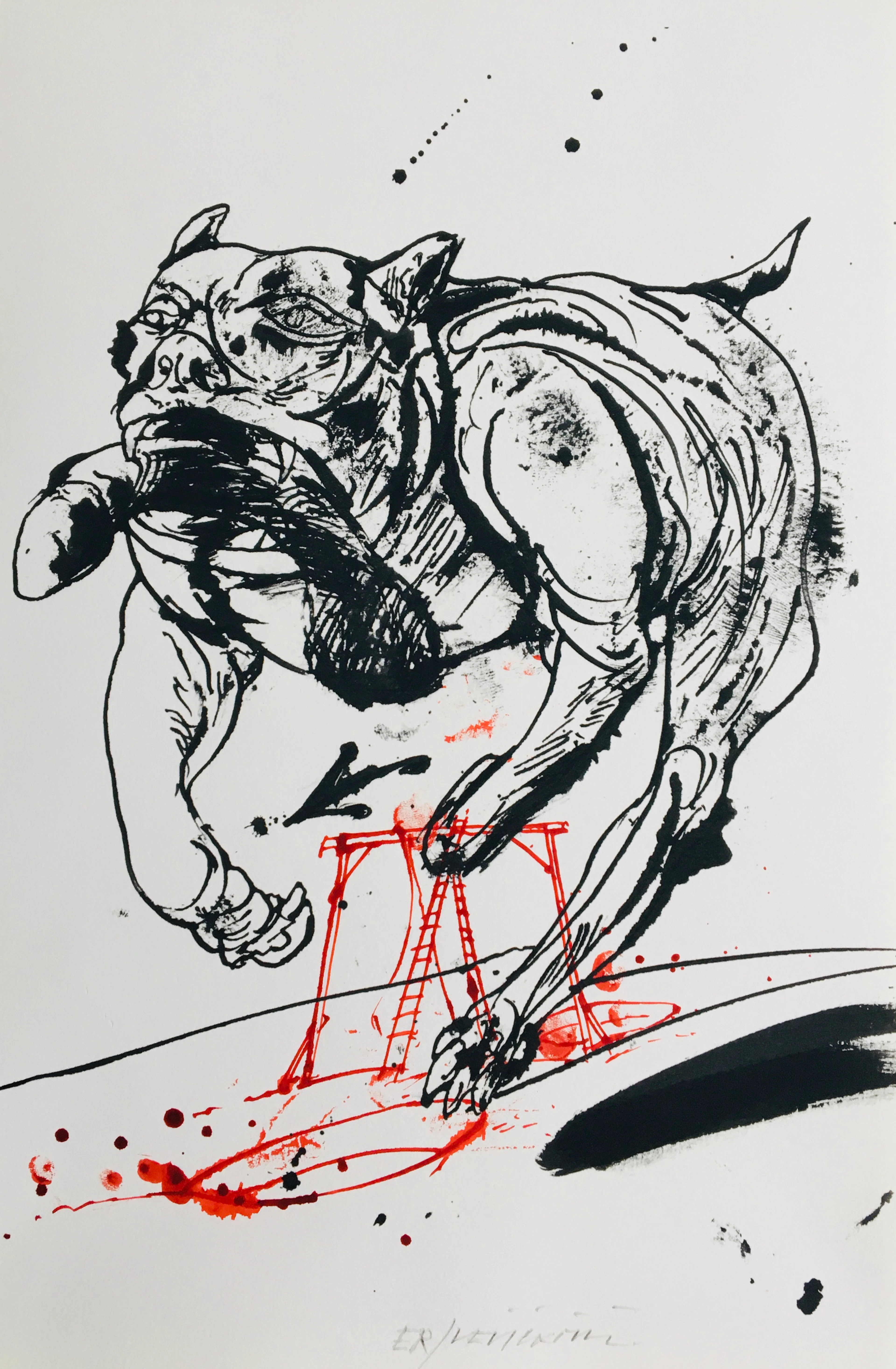 Vladimir VELICKOVIC - Sans-titre, 2011 - Dessin signé
