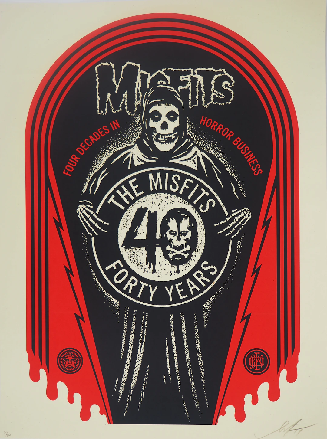 Shepard FAIREY (OBEY) : MISFITS 40TH Grave - Sérigraphie originale signée