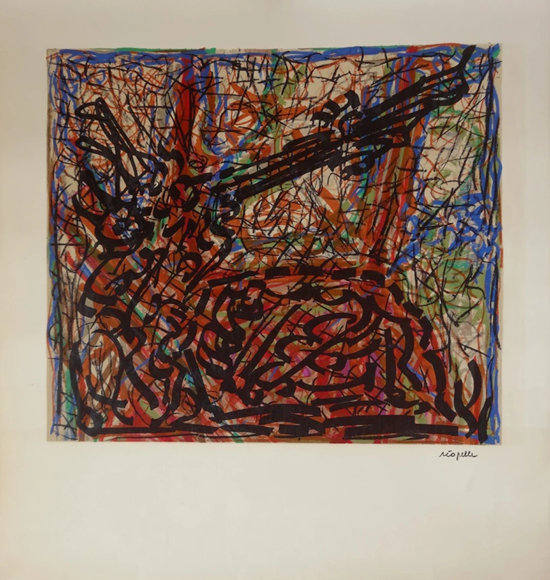 Jean-Paul RIOPELLE - Animal couché, Lithographie signée