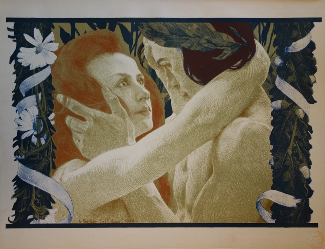 H. Bellery-Desfontaines - L’Enigme , Lithographie originale signée (1897)