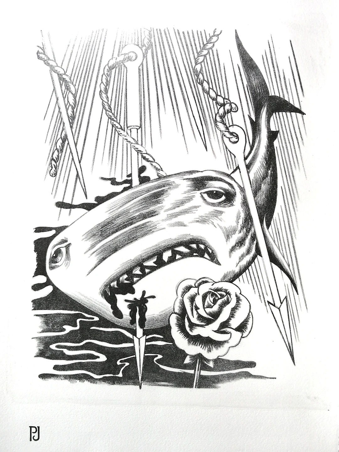 Pierre JACOB - JAWS C - 2022, épreuve Lithographique