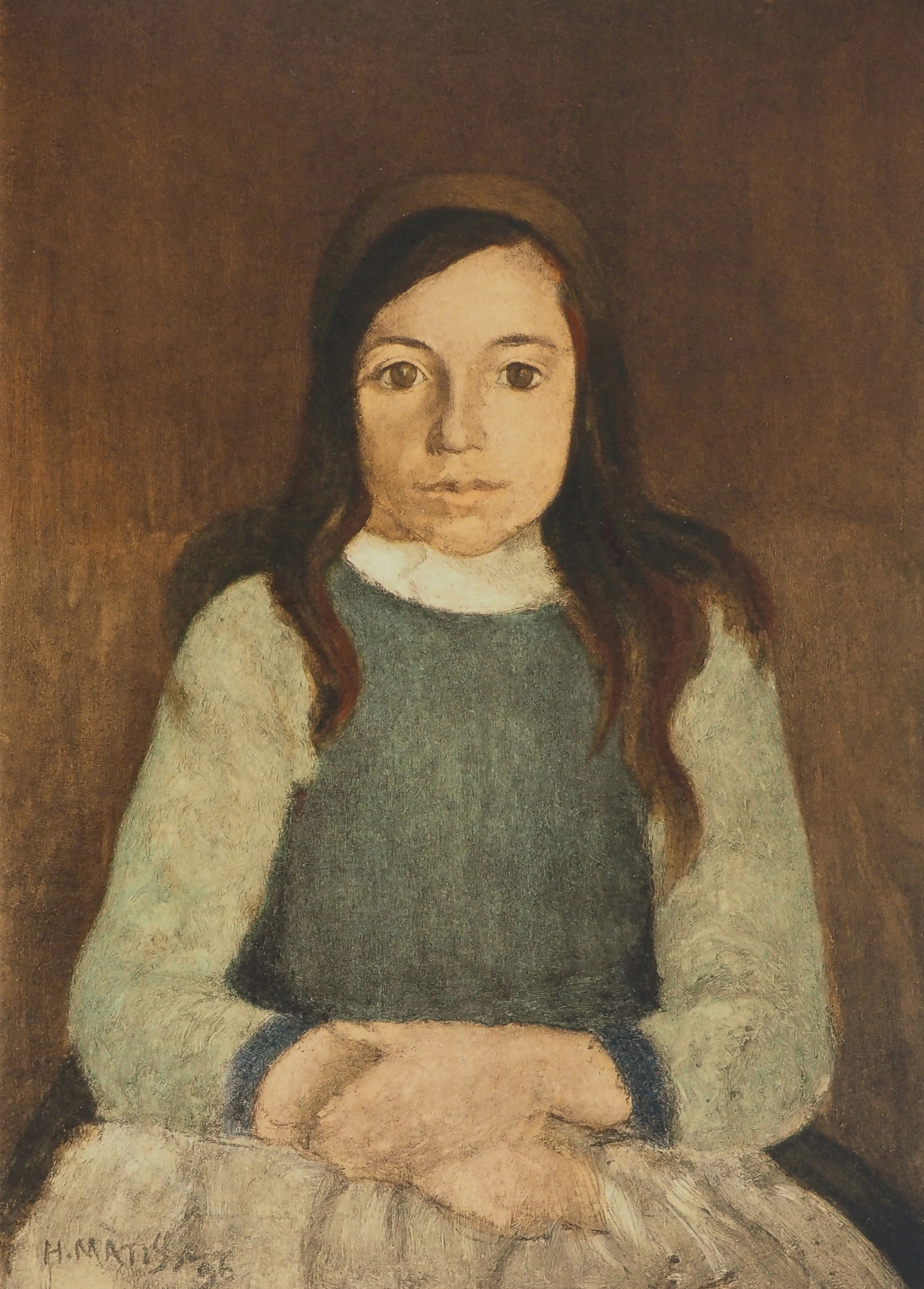 Henri MATISSE : La petite fille au serre-tête, Lithographie signée