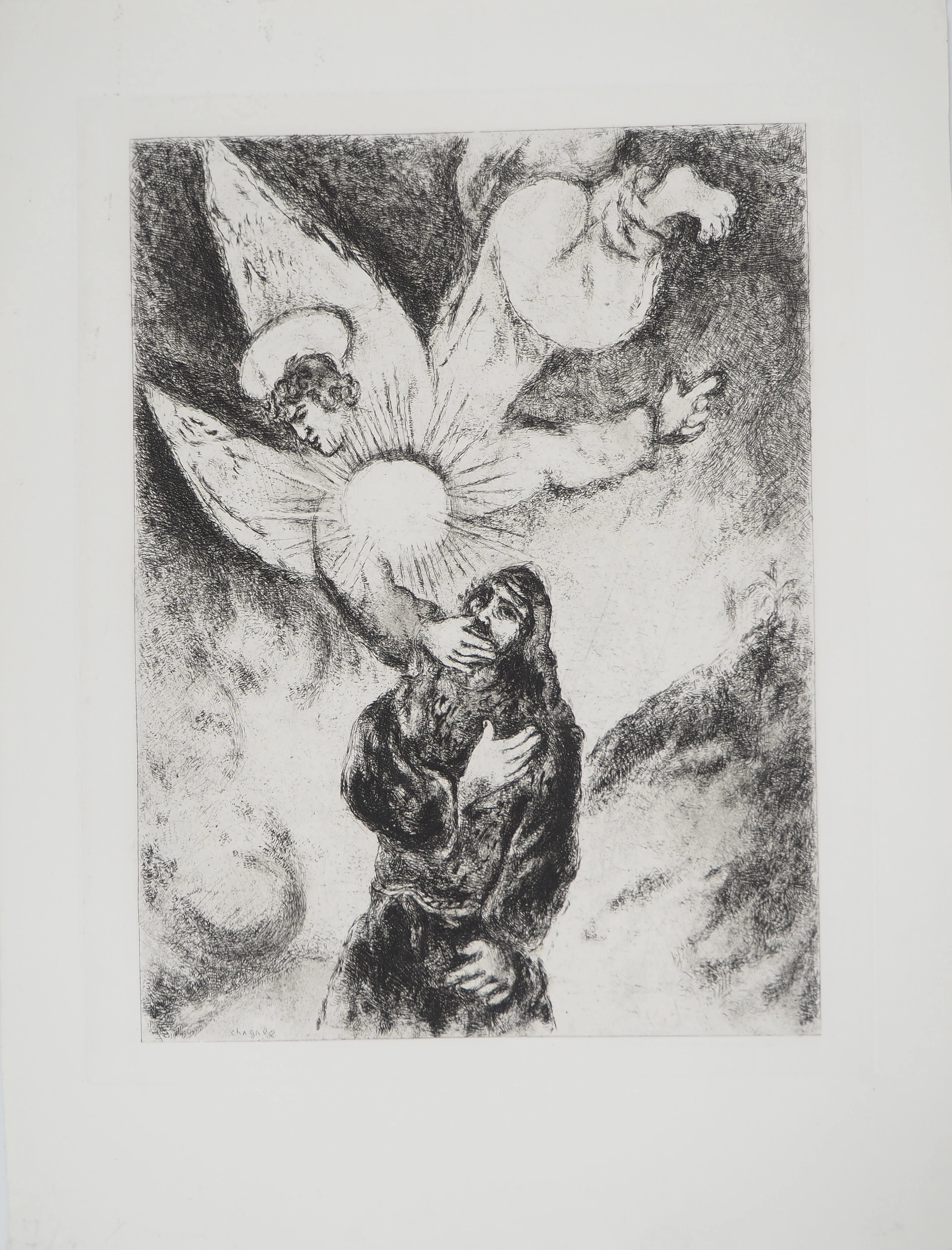 Marc CHAGALL : Vocation de Jérémie, Gravure originale signée