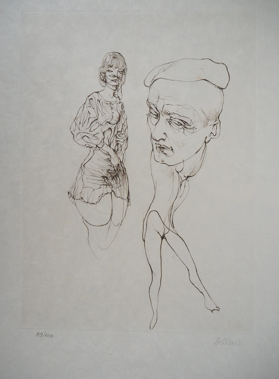 Hans BELLMER - Observateur et observée - Gravure originale signée