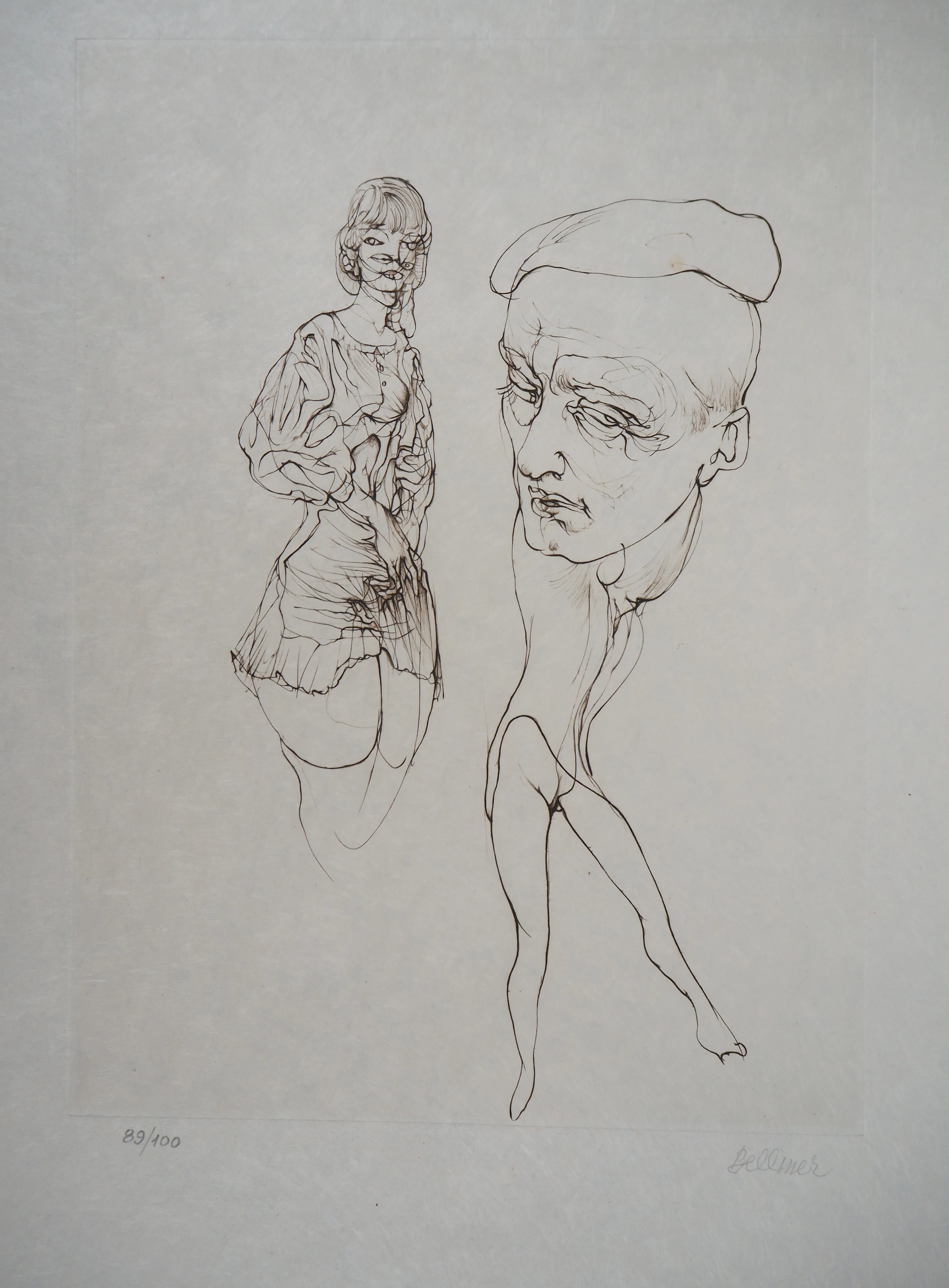Hans BELLMER - Observateur et observée - Gravure originale signée