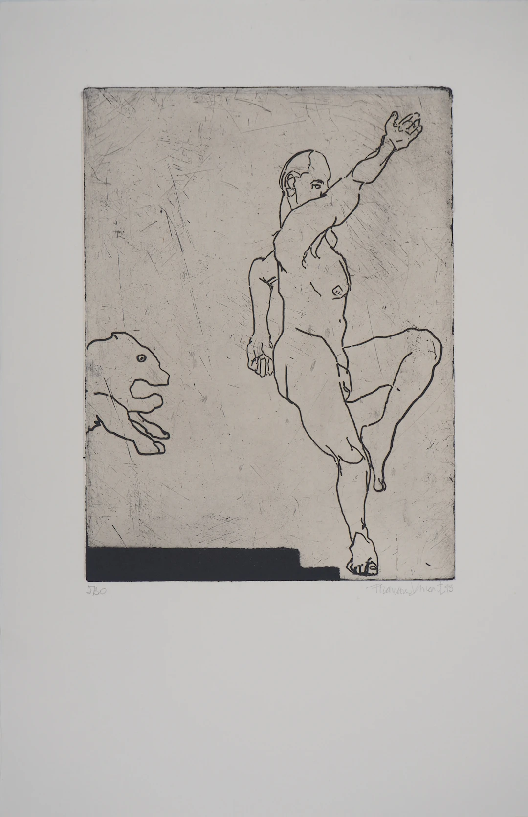 François Vincent - Vitesse, hommage à la course, 1993- Gravure originale signée