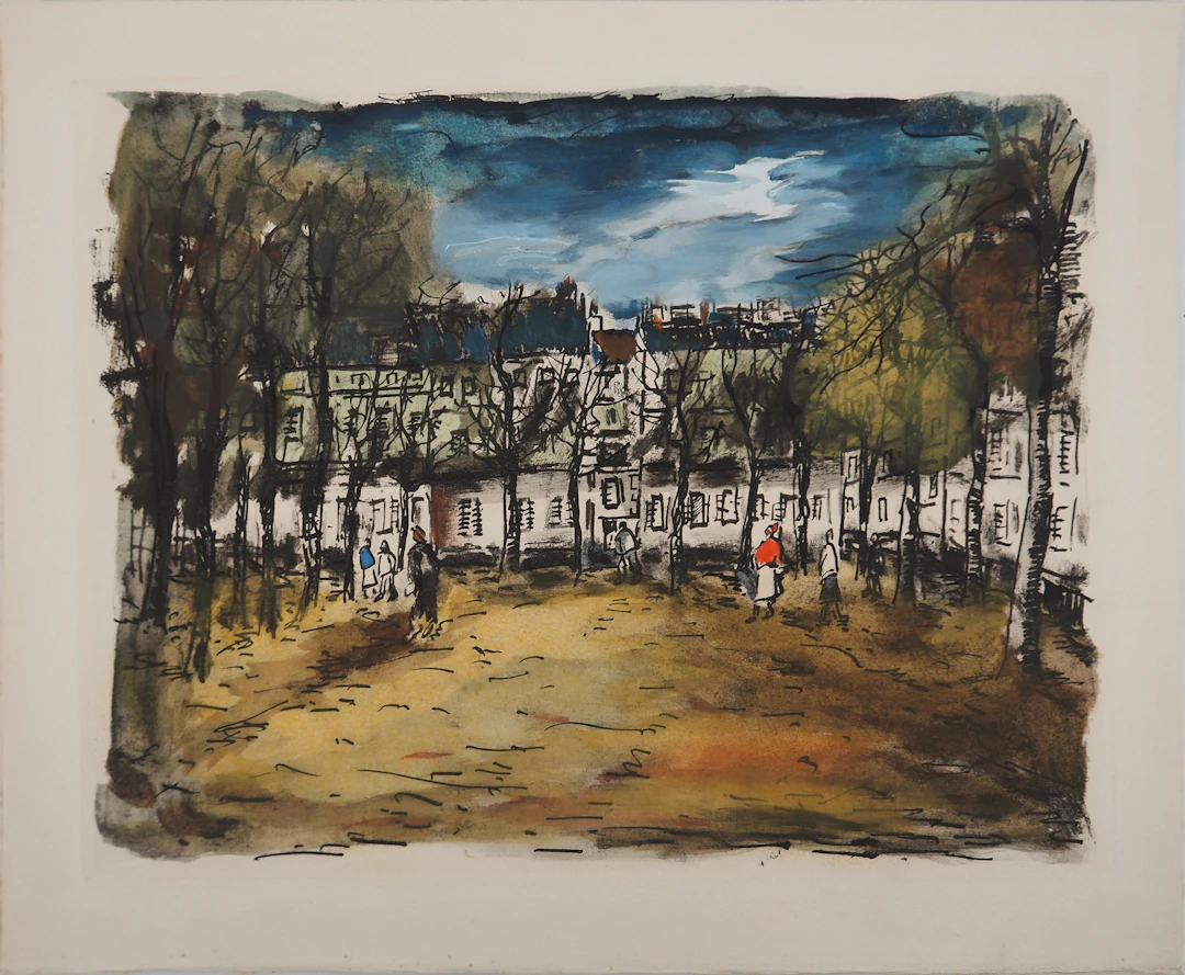 Maurice DE VLAMINCK : Rive gauche, A Grenelle, Gravure originale, signée