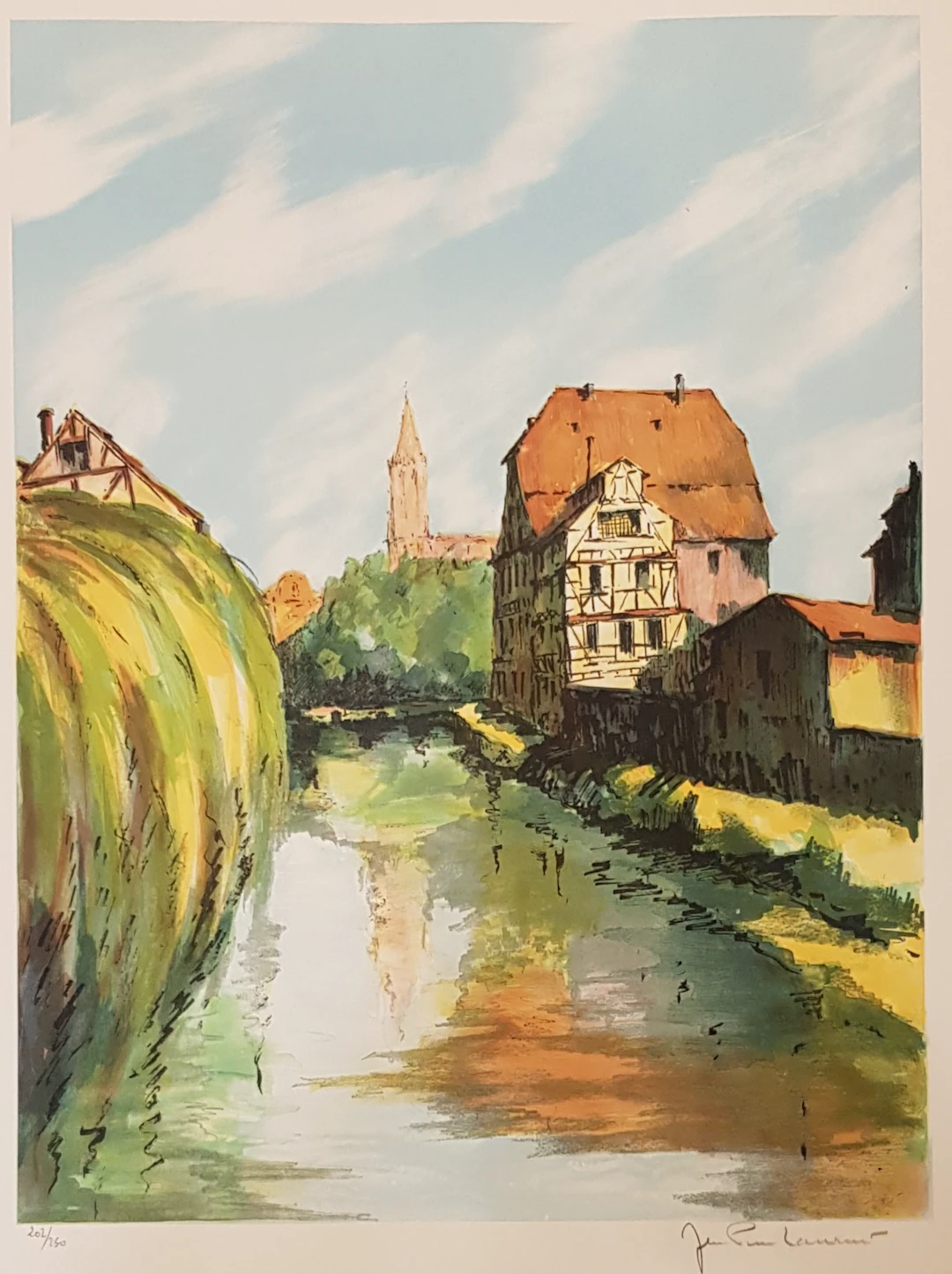 Jean Pierre LAURENT - L’Isle, circa 1980 - Lithographie originale signée