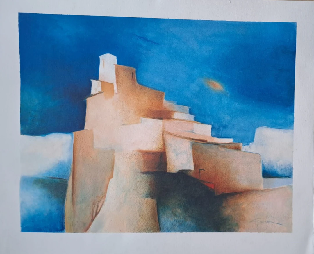 Claude Gaveau - Village provençale - Lithographie originale signée
