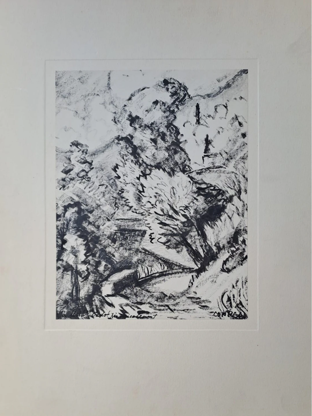 Conrad - Chemin dans la colline - Lithographie, signée