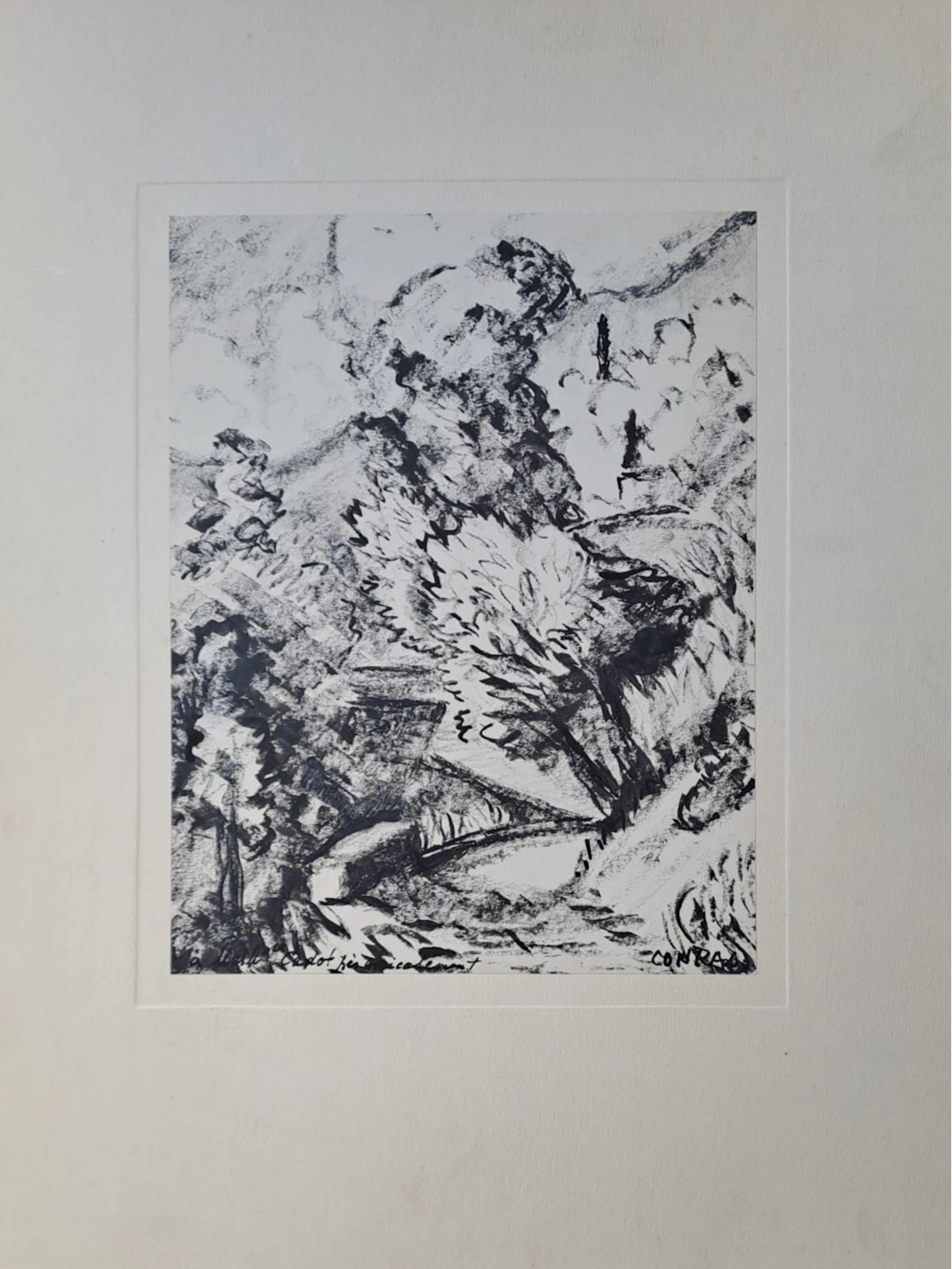 Conrad - Chemin dans la colline - Lithographie, signée